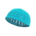 thumbnail image 1 of Knitted Head Beanie Hand Crocheted, Light Blue, 1 of 1