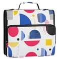 thumbnail image 5 of FORMRS Zipper Binder with Shoulder Strap 2-inch Ring 500 Sheet Capacity File Bag, Blue Retro Shapes, 5 of 5
