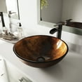 thumbnail image 3 of VIGO Giovanni Russet Brown Glass 17 in. L x 17 in. W x 6 in. H Round Vessel Bathroom Sink, 3 of 8