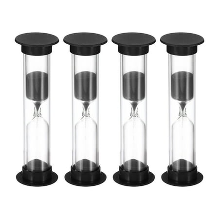 

Uxcell 3 Minute Sand Timer 4pack Small Sandy Clock Count Down Sand Glass Black