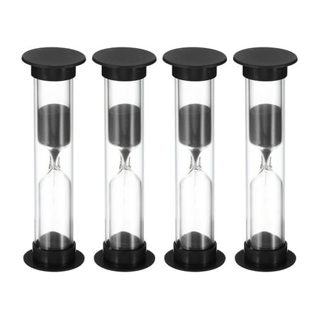 

Uxcell 3 Minute Sand Timer 4pack Small Sandy Clock Count Down Sand Glass Black