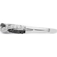 thumbnail image 4 of Sterling Silver Ss Rh Plated White Night Black & Diamond Ring (Size 8) Made In India qr5433-8, 4 of 6