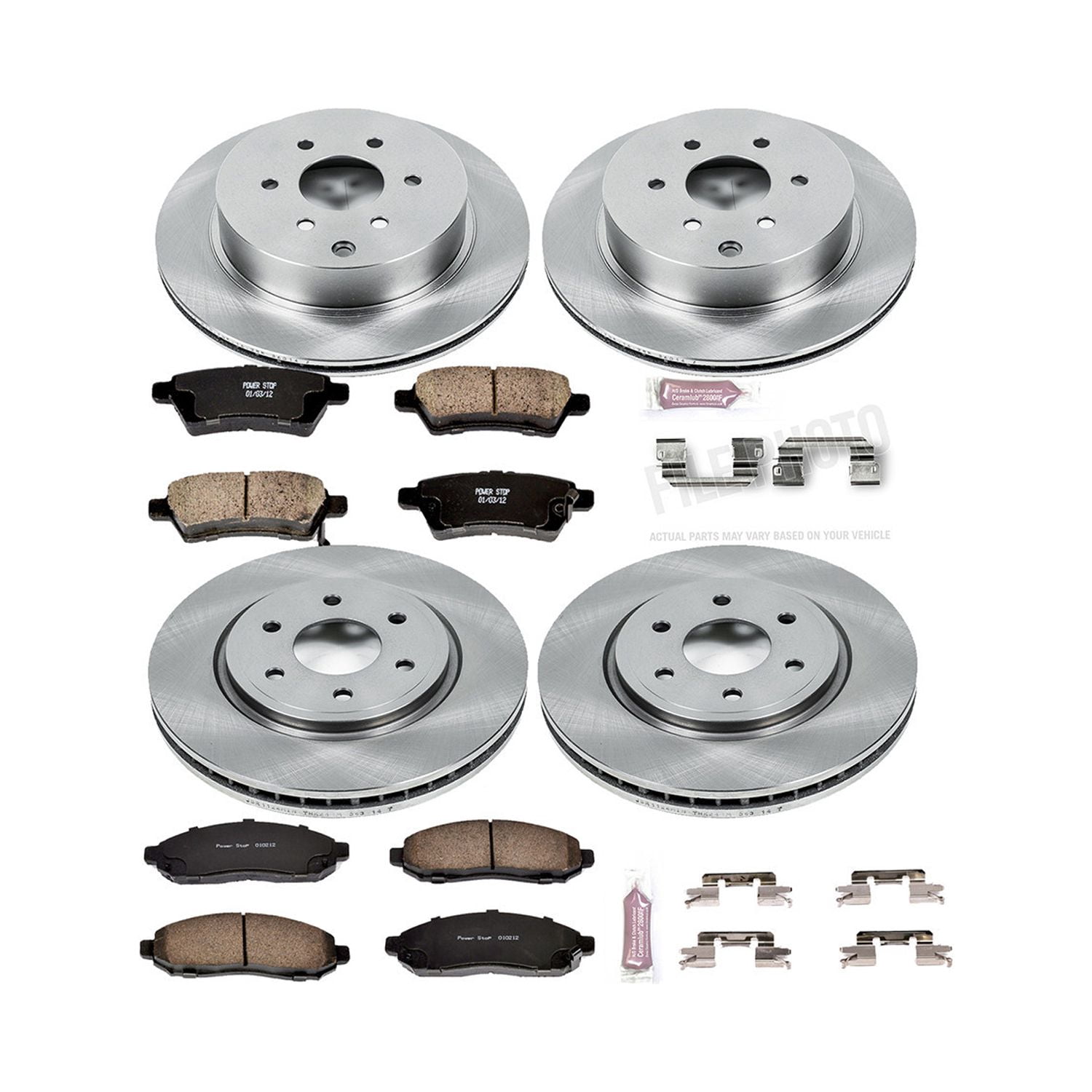 Power Stop Front and Rear Stock Replacement Brake Pad and Rotor Kit KOE144