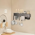 thumbnail image 2 of Car Bon Steel Utensil Rack - Space Saving Kitchen Organizer with Hooks and Hanging Bar for Efficient Storage Solutions, 2 of 4