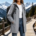 thumbnail image 6 of Enjoytime Windbreaker Jacket Women Long Sleeve Zip Up Hooded Long Rain Jacket Outdoor Hiking Travel Casual Outerwear with Pockets, 6 of 8