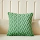 thumbnail image 5 of Cojín Decorativo Bordado con Hojas Tridimensionales, Color Verde | Funda de Cojín Suave para Mesilla de Noche U Oficina | 45 X 45 Cm | 1 Unidad, 5 of 6