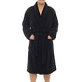 thumbnail image 3 of Mens Comfy Warm Fleece Flannel Robe V Neck Long Sleeve Plush Shawl Kimono Bathing Bathrobe, 3 of 6