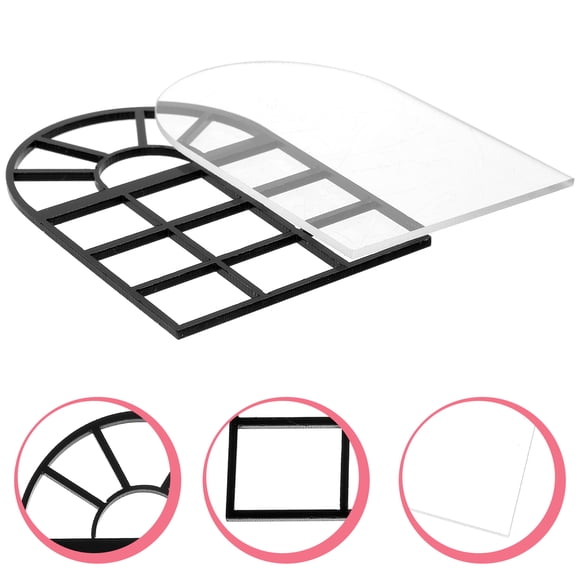 Minkissy 2Pcs Black Plastic Square Window Frame Wall Decor for Home Decoration