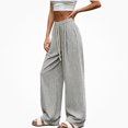 thumbnail image 2 of DJDLJWCJ Wide Leg Pants for Women Stripe High Waist Baggy Pants Relaxed Fit Straight Casual Pants Black Size Free Size, 2 of 6