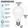 thumbnail image 2 of ENERGETIC Dimmable A21 LED Light Bulb,150 Watt Equivalent,2300LM,Warm White 3000K,E26 Base,Damp Rated,ETL Listed,4 Pack, 2 of 6