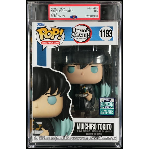Demon Slayer, PSA Graded 8.5 NM-MT , Muichiro Tokito Collectible Vinyl Figure #1193, Fully Encapsulated Bundle with Compatible Funko Pop! PSA Hard Protector Case