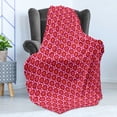 thumbnail image 4 of Hearts Soft Flannel Fleece Throw Blanket, Colorful Graphic Tile Pattern with Hearts in Drop Shapes Valentines Day, Cozy Plush for Indoor and Outdoor Use, 50" x 60", Pink Red Orange, by Ambesonne, 4 of 5