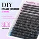 thumbnail image 4 of Lash Clusters 280 piezas de pestañas individuales DIY extensión de pestañas 50D 0.354-0.630 in Mix D Curl pestañas extensión de pestañas para autoaplicación en casa (5D-0.07D-9-16MIX), 4 of 4