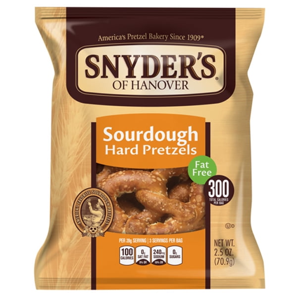 Snyder's of Hanover Sourdough Hard Pretzels 2.5 oz Bags Pack of 48