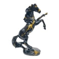 thumbnail image 2 of Escultura de caballo, adorno coleccionable de resina, figura decorativa moderna para escritorio Negro, 2 of 9