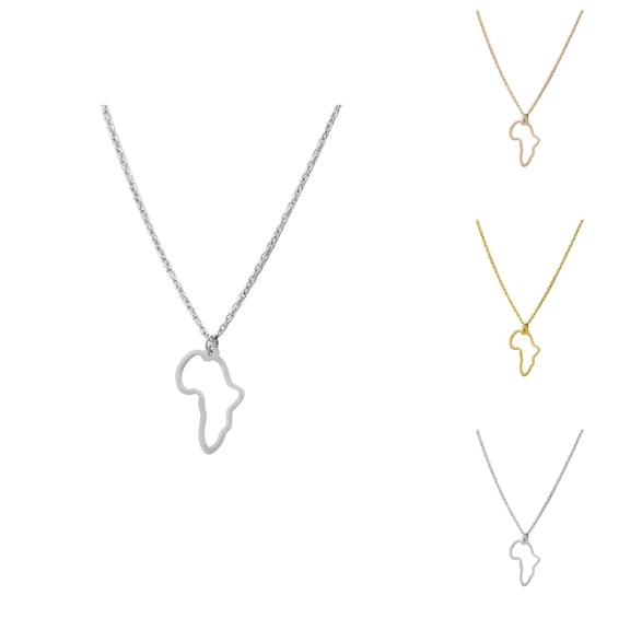 Map of Africa Pendant Necklace for Women Fashion Jewelry Accessories Gift