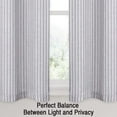 thumbnail image 6 of ZACOO 27"W x 36"L Striped Farmhouse Small Window Curtains Tab Top with Coco Button Tab Top Curtain for Living Room Bathroom, Grey, 2 Panels, 6 of 7