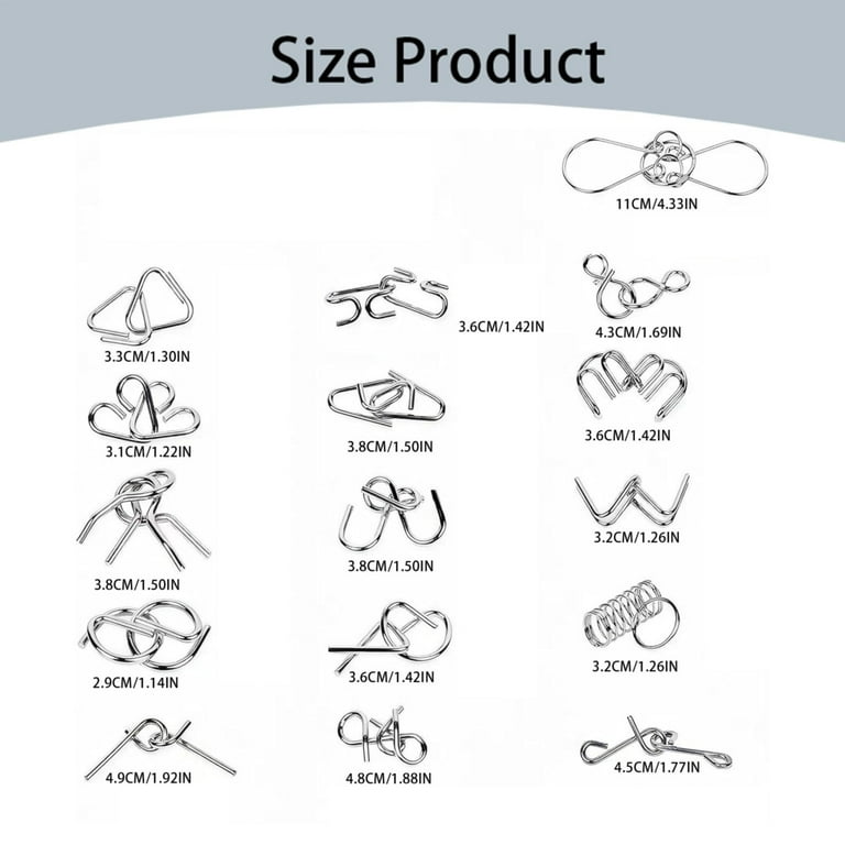 Shenrongtong Ensemble De Puzzle IQ En Métal | Jeu De Désenchevêtrement De Test De QI De 8 Pièces Iron V Unlock Interlock Game, Puzzles En Fil Métallique Magic Trick Toy, Puzzle En Métal