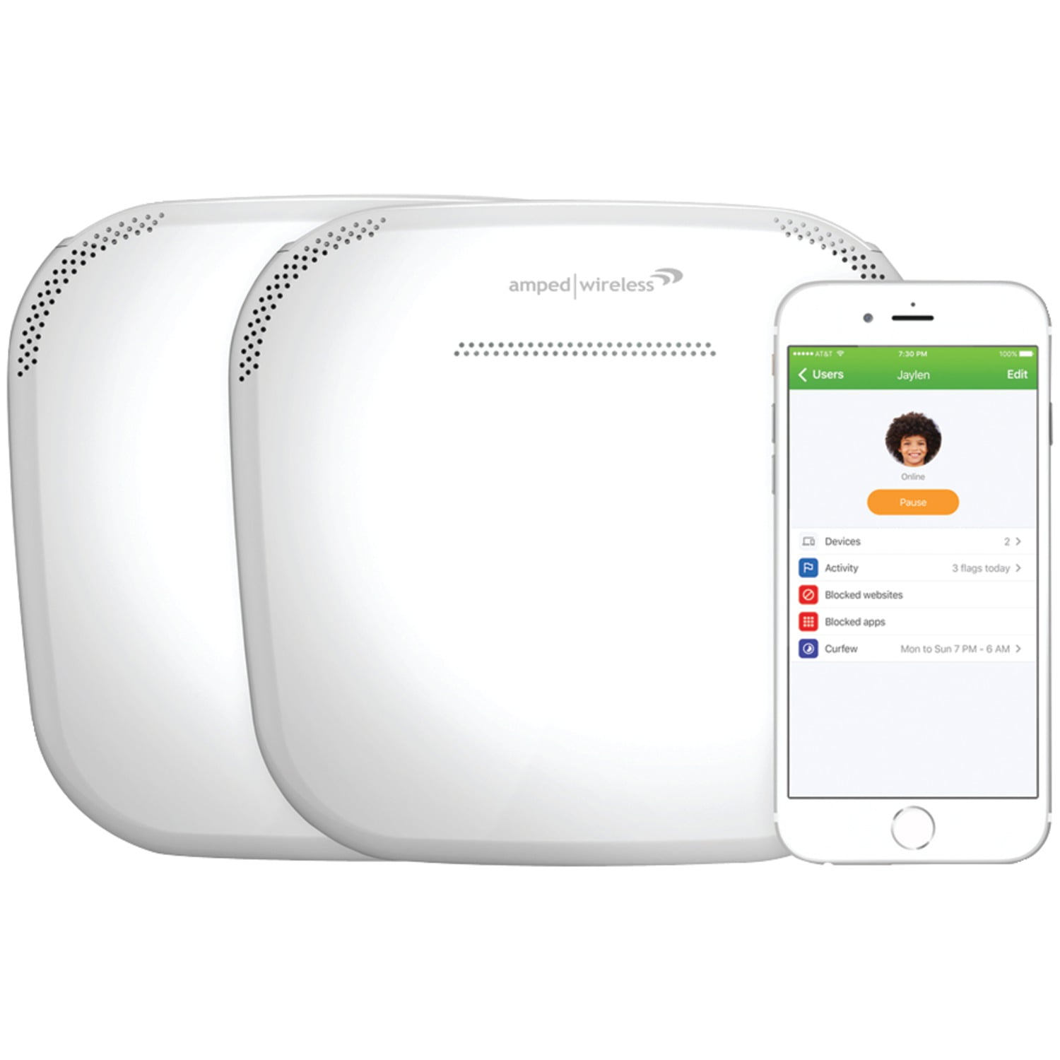 Amped Wireless Ally Plus Whole Home Smart Wi-Fi System (Kit), 15,000 Sq Ft, ALLY-0091K
