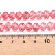 thumbnail image 4 of Transparent Glass Beads Strands Faceted(32 Facets) Rondelle Crimson 8x6.5mm Hole: 1.2mm about 63pcs/strand 15.55''(39.5cm), 4 of 4