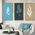 thumbnail image 1 of Designart "Delicate Essence Minimal White Leaves" Flowers Framed Wall Art Set Of 3 - White Traditional Frame Gallery Set For Office Decor, 1 of 6