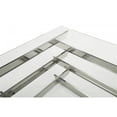 thumbnail image 3 of Benzara Metal and Glass Coffee Table with Inverted Pyramid Base Design, Clear and Silver, 3 of 3