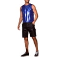 thumbnail image 2 of INSPIRE CHIC Metallic Tank Tops for Men's Holographic Sleeveless T-Shirt Disco Party Shiny Vest M Blue, 2 of 6