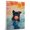 Affenpinscher, variant on Barbet Cute Dog Swimming Stretched Canvas Size 8x12 – Retro Barbet Dog Batter in Action With Swimming for Themed Living Room