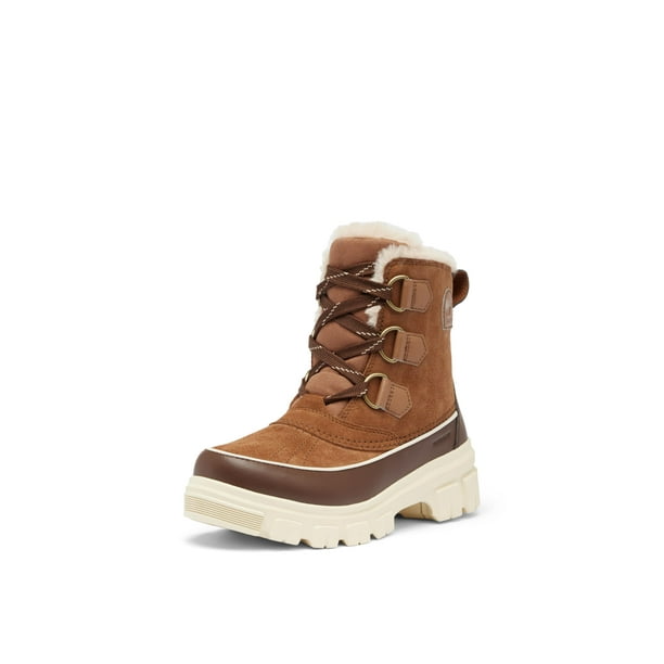 Bota Sorel Tivoli V impermeable para mujer, color canela aterciopelado, tabaco