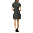 thumbnail image 3 of INSPIRE CHIC Women's Casual Button Front Summer Short Sleeve Dresses XL Black, 3 of 6