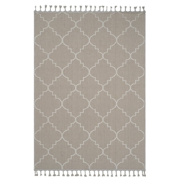 6X9 Ivory /Trellis Indoor/Outdoor Area Rug