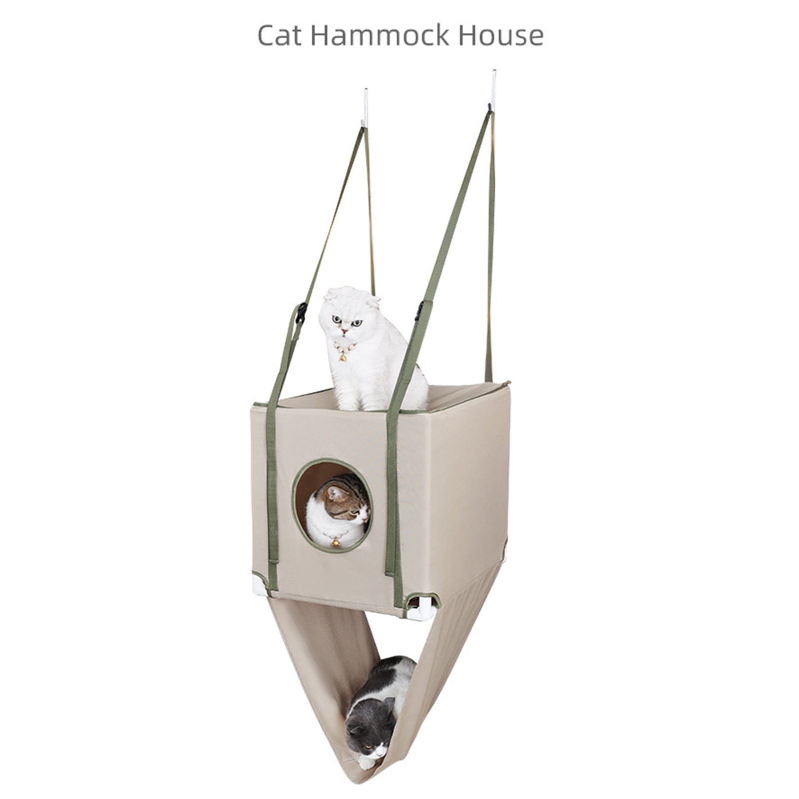 2 Layered Cats Hammock Bed Door Breathable Polyester Cats Shelter House For Pet Easy Use for Door