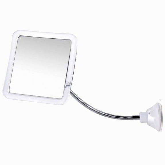 Flexible Fogless Shower Mirror for Bathroom Shaving with Height Adjustable Gooseneck Extension, 360° Swivel and Upgraded Suction Cup - Shatterproof 6.3" x 6.3" Surface | Fogless Shaving Mirror for Ba