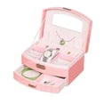 thumbnail image 2 of Ficarrico 1 Uds. Caja de almacenamiento de joyas de múltiples capas de cuero PU portátil organizador para viajes (rosa) 20,5*16,5*11,5 cm, 2 of 8