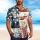 thumbnail image 1 of Blusa y camisa de manga corta con cuello vuelto Camisa casual para hombre Camisa de bolos vintage de manga corta Camisas de verano de playa cubana Camisa con botones Blusa para hombre Poliéster, 1 of 6
