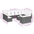 thumbnail image 2 of vidaXL 13 Piece Patio Sofa Set with Cushions Black Poly Rattan, 2 of 4