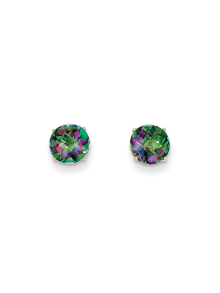 IceCarats 14k Yellow Gold Round Mystic Topaz 6mm Post Stud Earrings