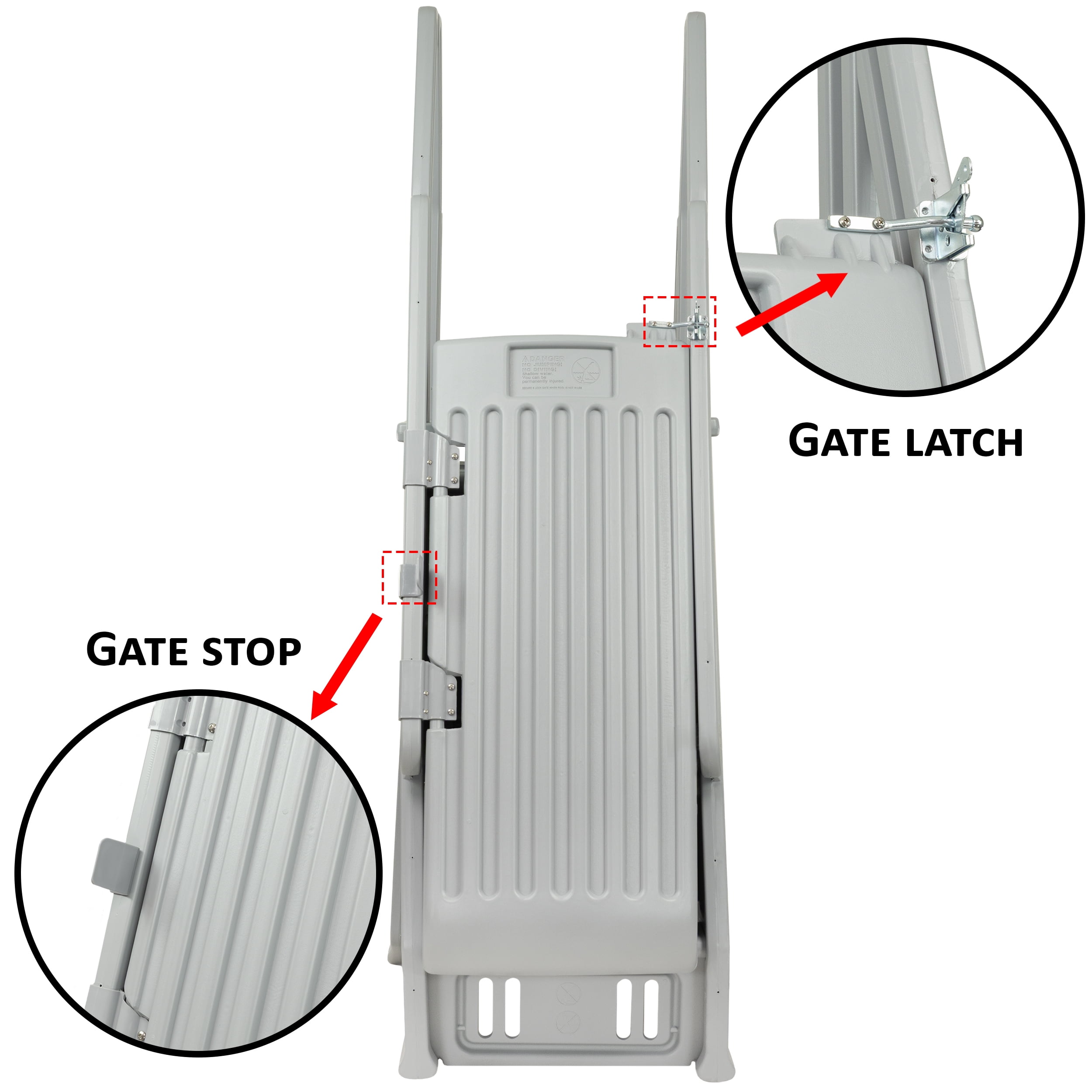 VinylWorks 24" Wide Deluxe Step Entry with Gate, Gray