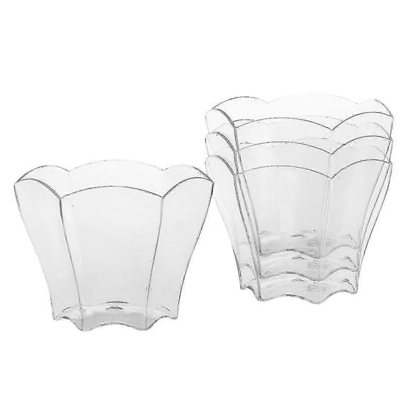 96Pcs Disposable Plastic Dessert Cup Cake Cup Mousse Cup Transparent Flower Petal Drink(70Ml)