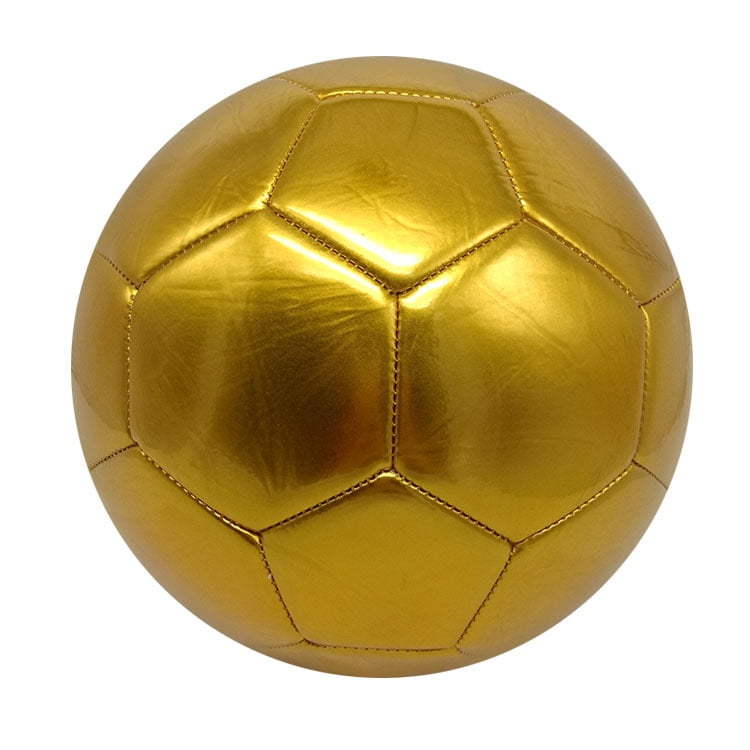 No. 5  (the official 11-player match ball) is a high-end machine-sewn football with a solid color design in gold and silver.,Gold