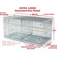 thumbnail image 4 of EXTRA LARGE Combo-2 of Galvanized Steel Plated Stack & Lock Double Breeding Breeder Flight Bird Cage Center Dividers Side Breeding Nest Doors With Rolling Stand, 4 of 6