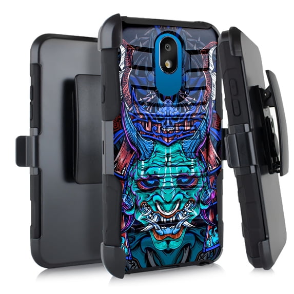 DALUX Hybrid Kickstand Holster Phone Case Compatible with Escape Plus / Journey / K30 (2019) / Arena 2 / Tribute Royal - Teal Demon