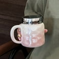 thumbnail image 4 of HengDidi 450ml Ceramic Mug with Lid, Beautiful Coffee Cup for Home Office, Sturdy Handle Design, Durable and Stylish in Multiple Colors, 4 of 7