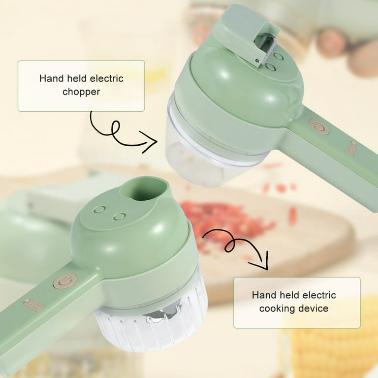 4 In 1 Electric Handheld Vegetable Cutter Set Wireless Food Chopper Product  Review & Demo 