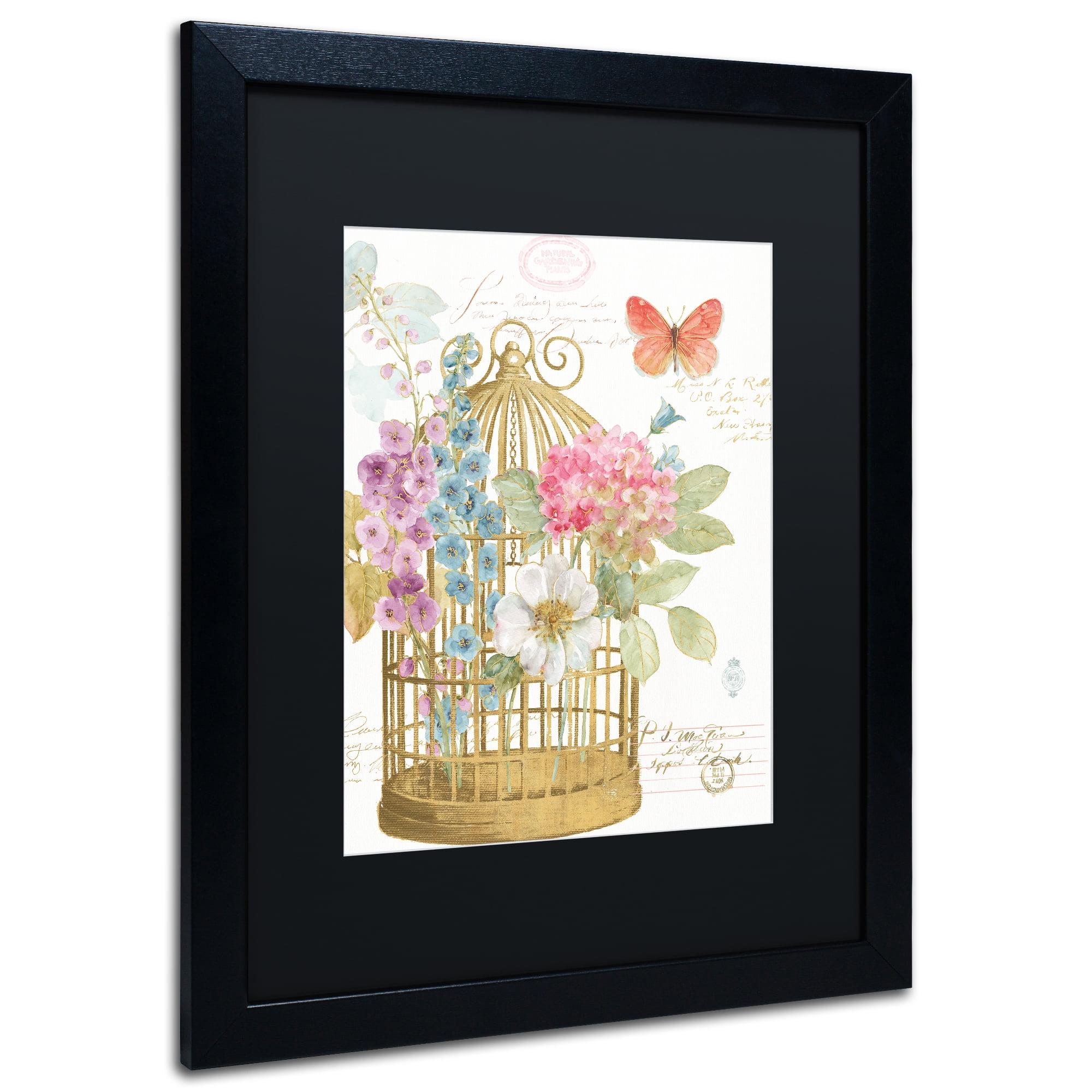 Lisa Audit 'Romantic Birdcage II' Matted Framed Art