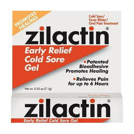 2 Pack - Zilactin Cold Sore Gel, Medicated Gel 0.25oz (Best Solution For Cold Sores)
