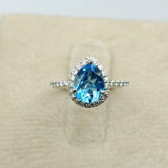 Natural Blue Topaz Ring, 92.5% Sterling Silver Ring, Silver Blue Topaz Ring, Gemstone Ring, Sterling Silver Ring, Rings for Women,handmade