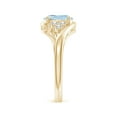 thumbnail image 3 of Angara Natural 1 Ct. Aquamarine with Diamond Classic Ring in 14K Yellow Gold for Women (Ring Size: 3), 3 of 9