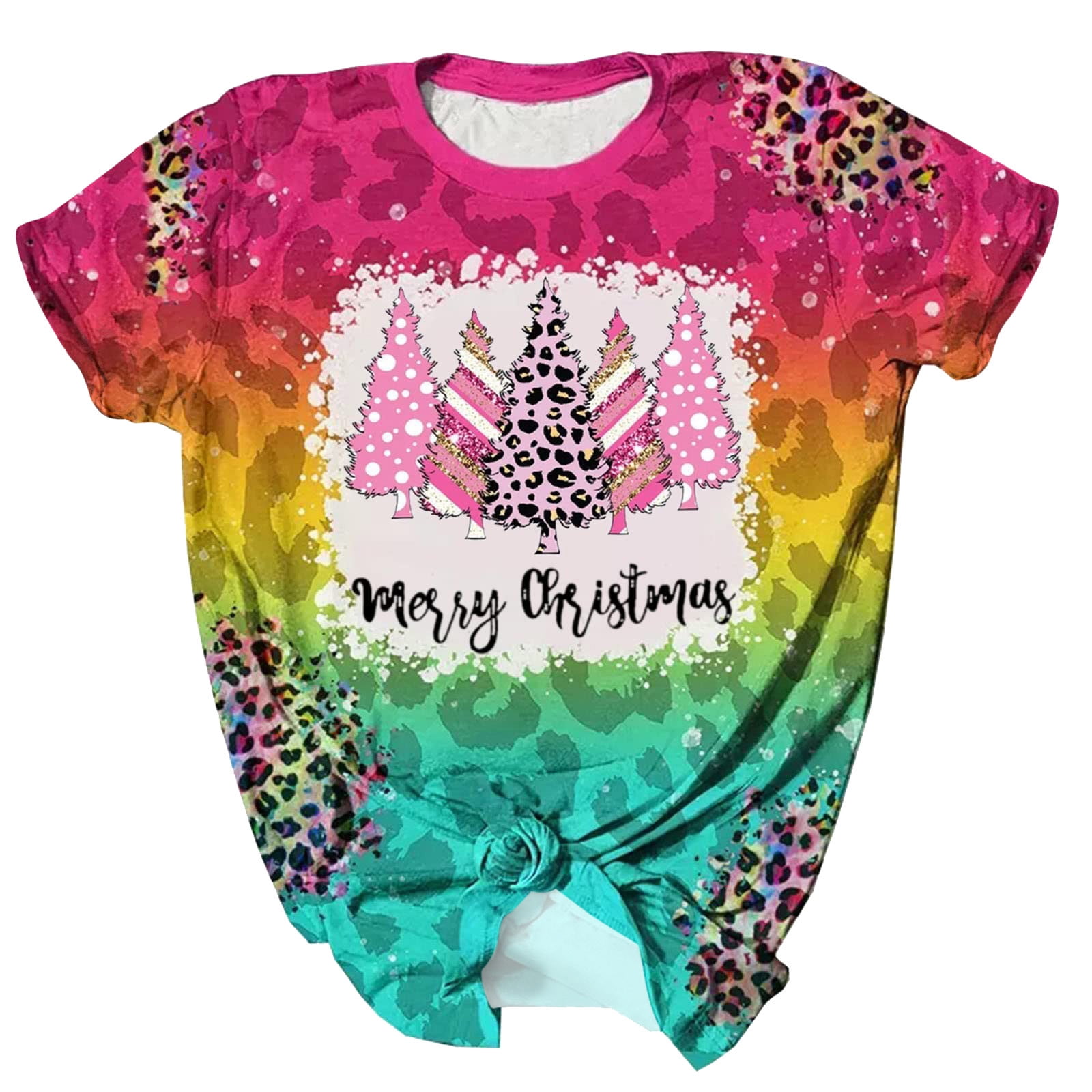 Clearance Women Plus Size Christmas Shirt Funny Merry Christmas Tree