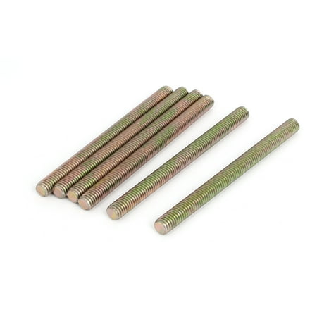 Bronze Threaded Rod - 1.25mm Pitch M8 x 100mm Male Threaded All Thread Rod Bar Stud Bronze Tone 6Pcs